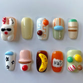 Cartoon ParkCarefully designed pure handmade press-on gel nails