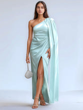 Elegant Asymmetrical Bridesmaid Dress with Drop Train