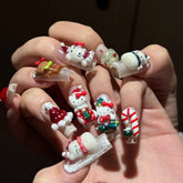 Kitty & ChristmasCarefully designed pure handmade press-on gel nails