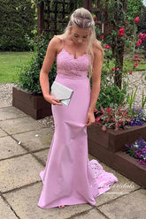 Lavender Mermaid Lace Long Bridesmaid Dresses, Wedding Party Dress