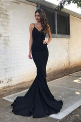 Spaghetti Straps Mermaid V-neck Strapless Prom Dress