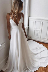 Cheap Spaghetti Straps Lace See Through Wedding Dresses Online,Cheap Unique Bridal Dresses