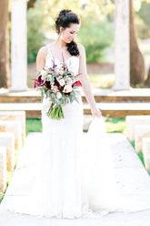 Spaghetti Straps V-Neck Mermaid Lace Wedding Gown Rustic Wedding Dress