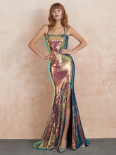 Sparkly Sequin Sexy Evening Dress with Back Cross Straps