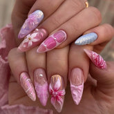 MAGLFELL Pink Stiletto NailsCarefully designed pure handmade press-on gel nails