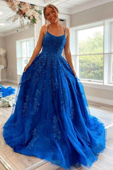 Princess Tulle Prom Dresses With Lace Appliques, Formal Dress