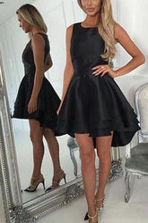High Low Short Prom Dress, Sleeveless Cheap Homecoming Dress, Party Dress