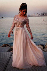 Cheap Long Sleeves Prom Dresses Long, Cocktail Evening Dresses for Woman