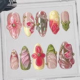 3D Four Petal FlowerCarefully designed pure handmade press-on gel nails