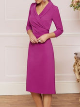 Sheath/Column V-Neck Knee-Length Mother of the Bride Dresses