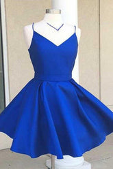 Spaghetti Straps Homecoming Dresses With Ribbon