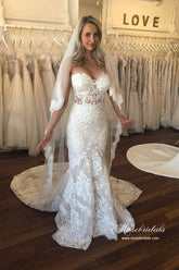 Tulle Mermaid Sweetheart Vintage Wedding Dresses With Lace Appliques