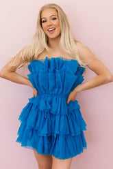 A Line Strapless Short Homecoming Dress