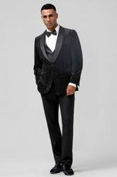 Black Shawl Lapel 3 Pieces Formal Prom Men's Suits
