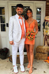 White Jacquard Shawl Lapel 2 Pieces Formal Men's Prom Suits