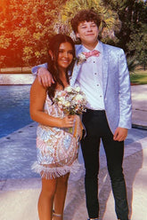 Light Blue Jacquard Shawl Lapel 2 Pieces Formal Men's Prom Suits