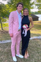 Light Pink Peak Lapel One Button 2 Pieces Formal Men's Prom Suits