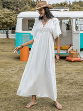 Lace Detail Half Sleeve Boho Maxi Dress