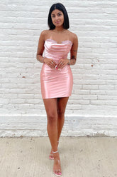 Stylish Sheath Sweetheart Pink Short Homecoming Dress with Ruched
