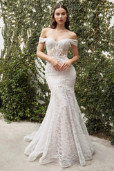 Long Formal Off Shoulder Wedding Dress