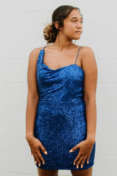 Spaghetti Straps Sequins Homecoming Dress With Criss Cross Back