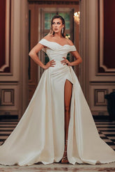 Bmbridal Off-the-Shoulder Overskirt Wedding Dress Mermaid Long With Split