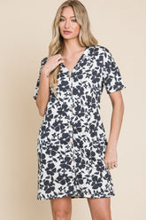 Floral Button Down Mini Resort Dress