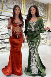 Charming Sweetheart Mermaid Evening Party Gowns With Ruffles Long