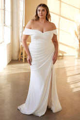 Off Shoulder Plus Size Wedding Dress