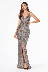 Sexy Long Formal Fitted Sequin Prom Dress