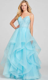 Tiered Skirt Prom Gown