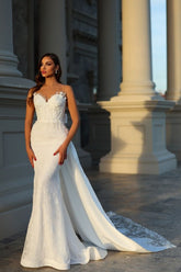 Bmbridal Sweetheart Mermaid Wedding Dress Bowknot With Lace