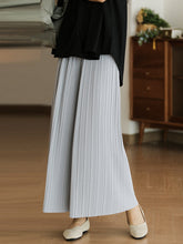 Women Summer Elegant Draped Solid Wide-leg Pants