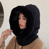 Women Winter Knitted Plush Solid Warm Hats