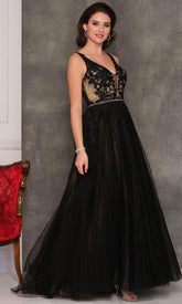 Plunging Sweetheart A-Line Prom Dress