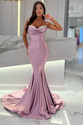 Dbrbridal Mermaid Wisteria Ruffles Spaghetti Straps Long Sweetheart Stain Sleeveless Prom Gown with Beadings
