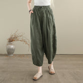 Women Summer Minimalist Loose Linen Pants