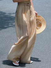 High-Waisted Pleated See-Through Loose Sun-Protection Trousers Casual Pants Bottoms