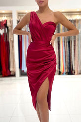 Gorgeous Short Prom Dress On Sale Split One Shoulder