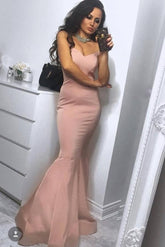 Hot and Chic Strapless Mermaid Dusty Pink Simple Formal Dressesin affordable price