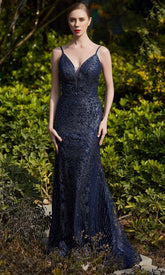 Glittered Sheath V Back Dress