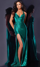 Satin Halter Prom Dress
