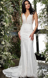 Lace Sleeveless Bridal Long Gown