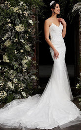 Long Spaghetti Strap Wedding Dress JB