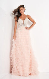 Long Spaghetti Straps Bridal Gown