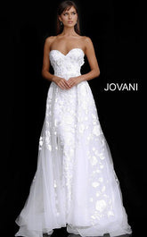 Strapless Long Wedding Dress
