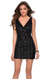 Sequined V-Neck Fitted Cocktail Dress