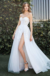Strapless Bustier Applique Tulle Wedding Gown