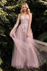 Plunging Sweetheart A-Line Prom Dress