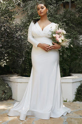 Long Curve Formal Plus Size Wedding Dress
